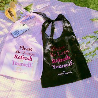Letter-embroidered Sheer Shopper Bag Black - One Size