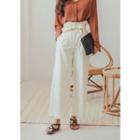 Plus Size Paperbag-waist Belted Wide-leg Pants