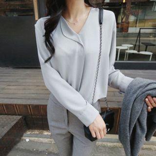 Open-front Chiffon Top