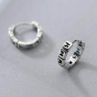 Lettering Earring S925 - 1 Pr - Silver - One Size