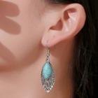 Turquoise Alloy Dangle Earring 1 Pair - 11684 - 01 - Silver - One Size
