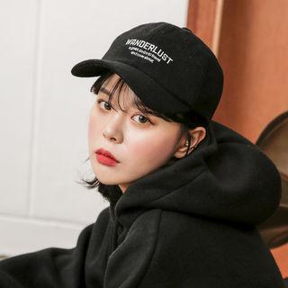 Letter-embroidered Wool Blend Baseball Cap