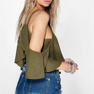 Spaghetti Strap Ruffle Top
