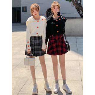 Plaid Lace Up Mini A-line Skirt