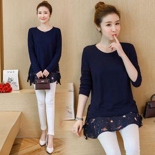 Floral Panel Mock Two Piece Top