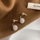 Rhinestone Faux Pearl Drop Earring 1 Pair - 925 Silver - Gold - One Size