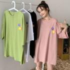 Flower 3/4-sleeve T-shirt Dress