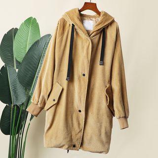 Corduroy Buttoned Hoodie