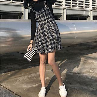 Check A-line Pinafore Dress