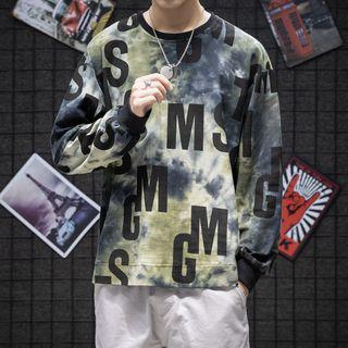 Lettering Dye Print Pullover