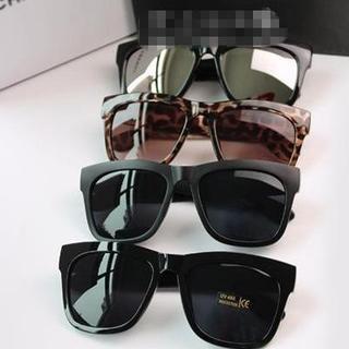 Thick Frame Sunglasses Reflective Lens - Frame - Matte Black - One Size