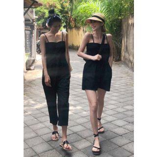 Spaghetti-strap Tube Cotton Playsuit