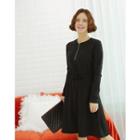 Zip-detail Tie-waist Dress