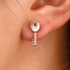 Key Alloy Earring 01 - 1 Pair - Gold - One Size