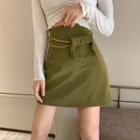 Set: Mini A-line Skirt + Chain Pouch Belt