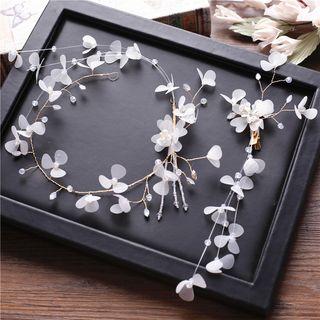 Set : Floral Hair Band + Hair Clip
