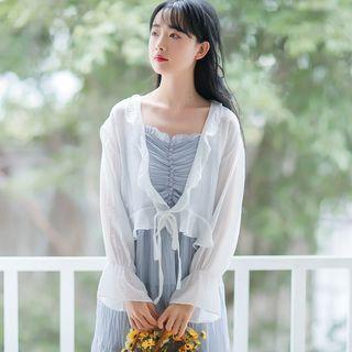 Lace Up Chiffon Jacket