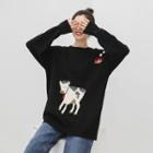 Cow Print Sweater Black - One Size