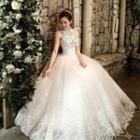 Rhinestone Sleeveless Wedding Ball Gown