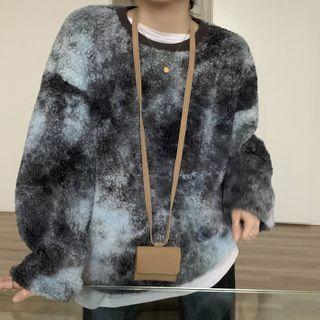 Tie-dye Fleece Sweatshirt Black - One Size