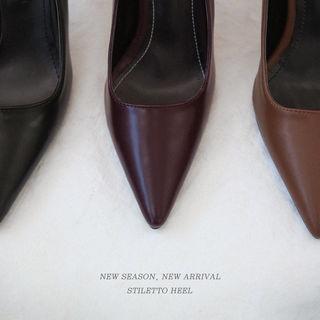 Pointy Faux-leather Stilettos