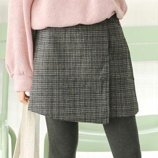 Houndstooth Mini A-line Skirt