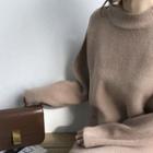 Set: Mock-neck Sweater + Long Flare Skirt