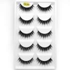 False Eyelashes - 5d-35 Five Pairs - Black - One Size