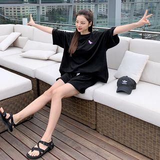 Dinosaur Embroidery T-shirt & Shorts Set