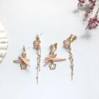 Non-matching Faux Pearl Alloy Sakura Fringed Earring