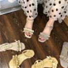 Ruffle Chain Detail Sandals
