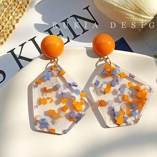 Geometric Transparent Dangle Earring