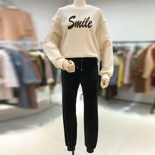 Lettering Pullover / Drawstring Pants / Set