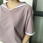 Piped Sailor Collar Short-sleeve T-shirt