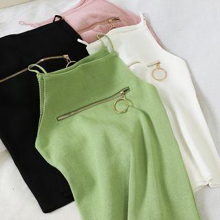 Zip Detail Knitted Camisole Top