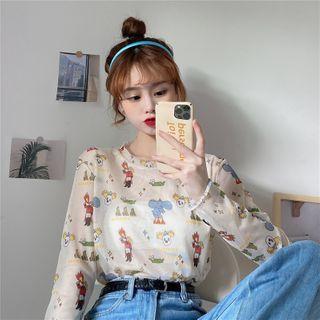 Print Blouse Off-white - One Size