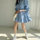 Tiered A-line Denim Shirtdress