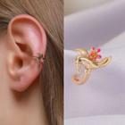 Bird & Flower Rhinestone Alloy Cuff Earring 1 Pc - 01 - Gold - One Size