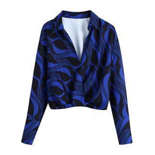 Patterned Overhead Crop Shirt