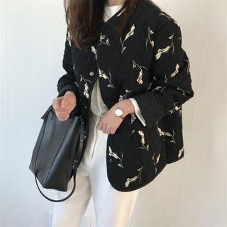 Floral Print Quilted Jacket