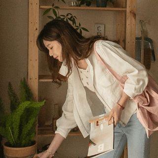 Stand-collar Ramie Field Jacket