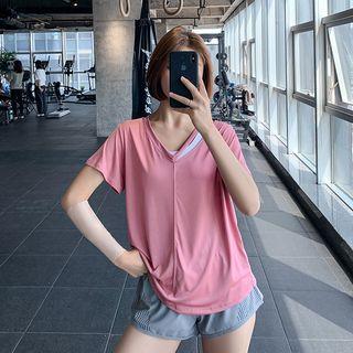 Short-sleeve Asymmetric Sports T-shirt