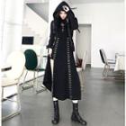 Sleevless Studded Dress / Cross-strap Hooded Crop Top