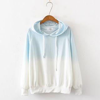 Color-block Hooded Long-sleeve Sweatshirt
