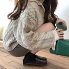 Cable Knit Loose-fit Toggle Cardigan