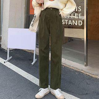 Corduroy High Waist Straight Leg Pants