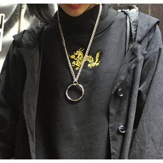 Hoop Accent Chain Necklace Silver - One Size