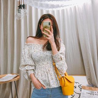 Off-shoulder Floral Peplum Blouse
