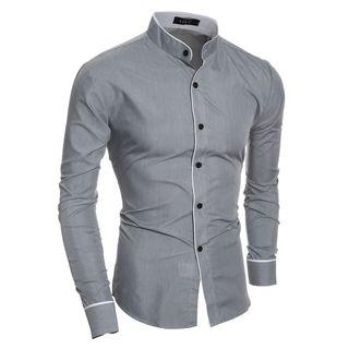 Long-sleeved Open-front Slim Blouse