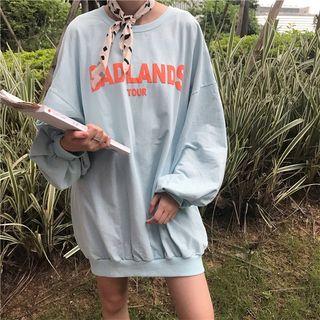 Lettering Oversized Long-sleeve T-shirt